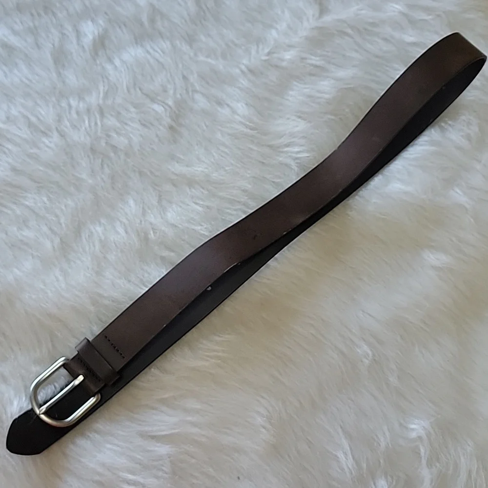 OLD NAVY Boy's Brown Silver Tone Hardware School Uniform Classic‎ Preppy Belt L